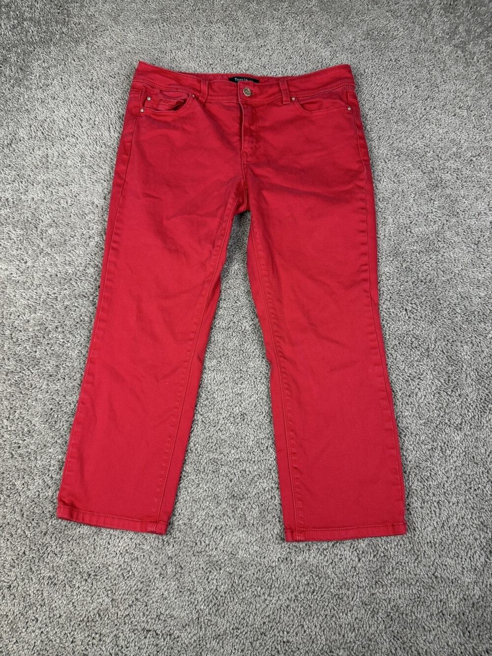 White House Black Market Pants Womens 8 Red Blanc Slim Crop Slim Fit Cropped